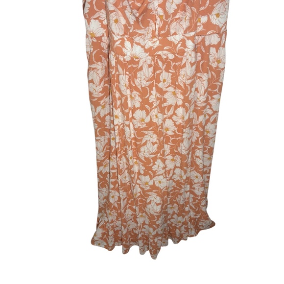 Torrid Maxi Off Shoulder Peach Floral Tie Front Dress With Pockets-Torrid Size 3 - Picture 7 of 9